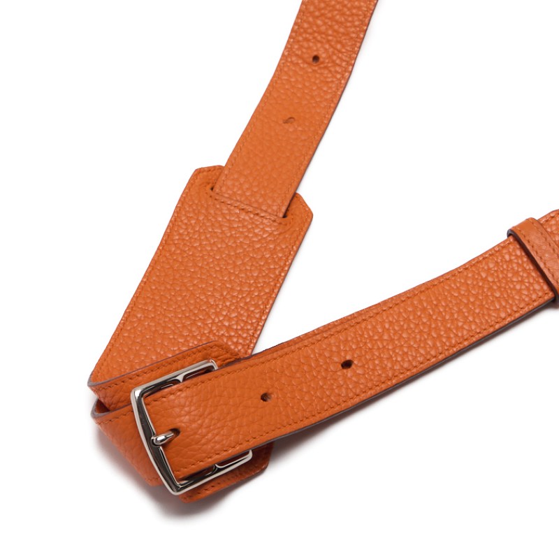 HERMES Gypsiere 34 Shoulder Bag Tryon Clemence Orange Silver-Tone Hardware Pre-Owned - Vintage La Charme