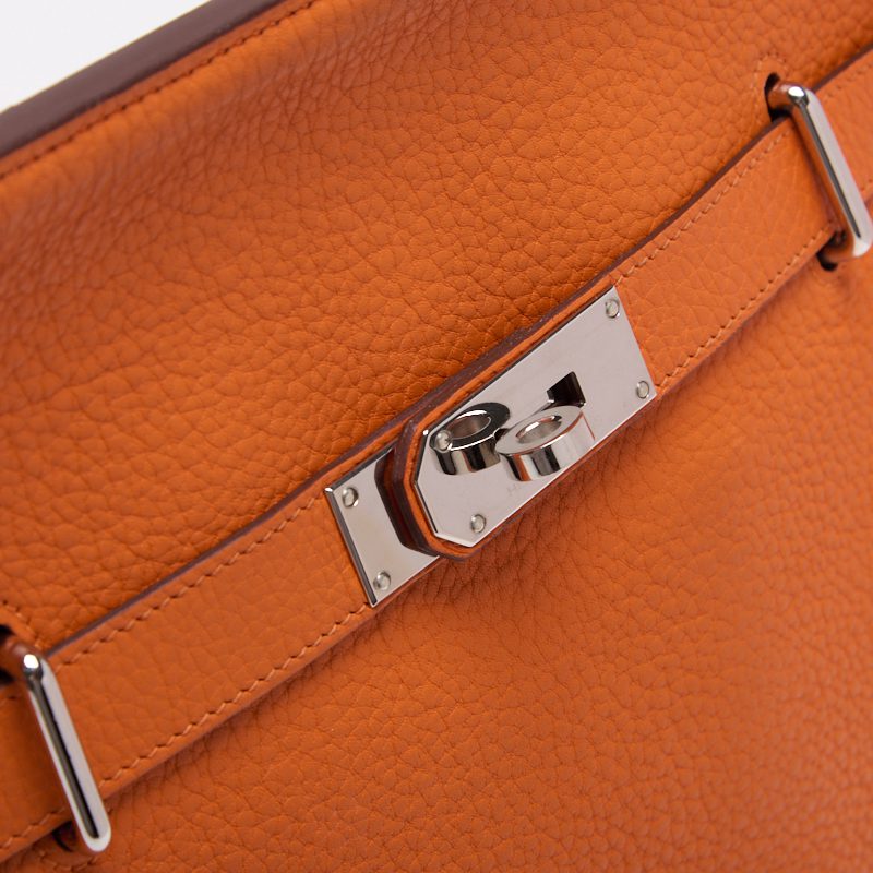 HERMES Gypsiere 34 Shoulder Bag Tryon Clemence Orange Silver-Tone Hardware Pre-Owned - Vintage La Charme