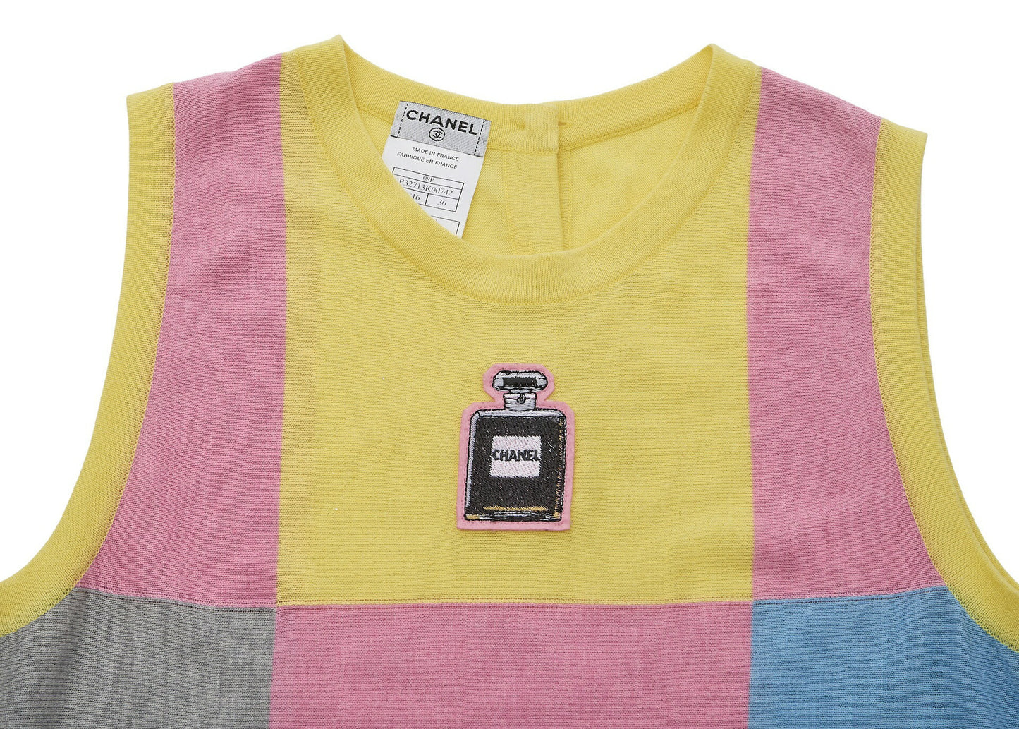 CHANEL One Piece Top Skirt, Logo Patch, Cotton Cashmere Blend, Multicolor, Gold-Tone Hardware, Pre-Owned - Vintage La Charme