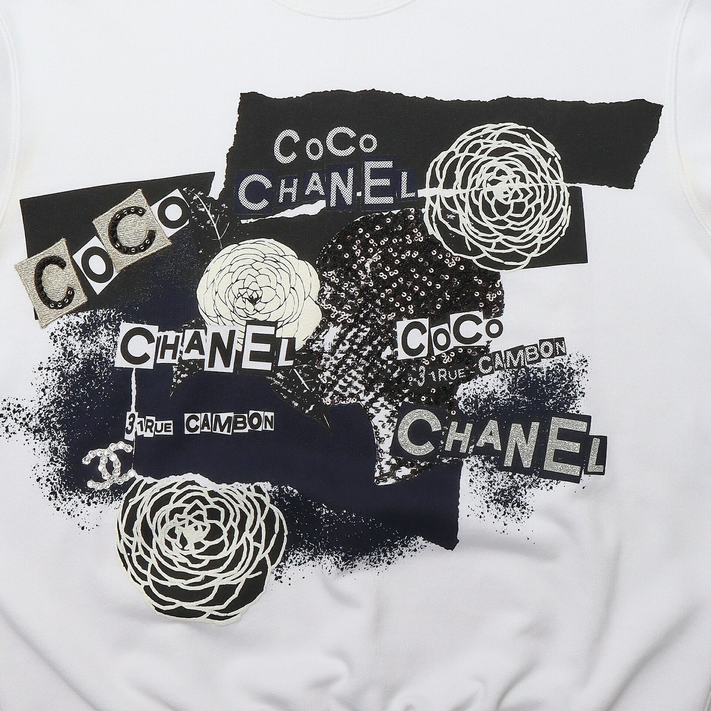 CHANEL Sweatshirt Hoodie, Camellia Logo, Cotton, Black, Silver-Tone Hardware, Pre-Owned - Vintage La Charme