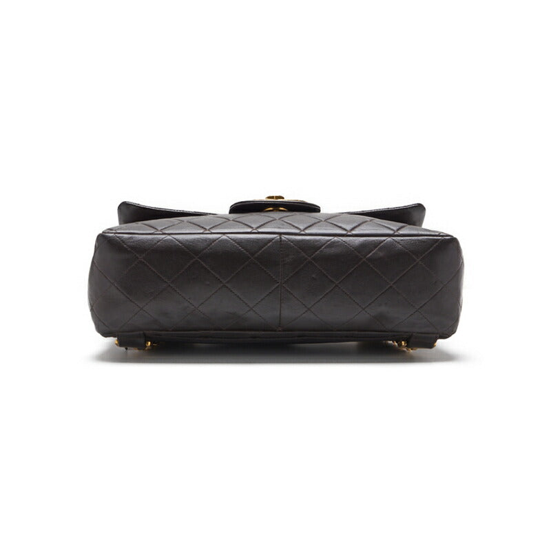 CHANEL Chain Backpack Bag, Matelasse, Turn Lock, Lambskin, Brown, Gold-Tone Hardware, Pre-Owned - Vintage La Charme