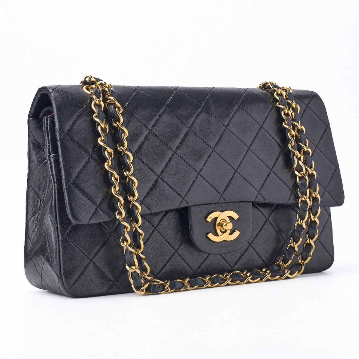 CHANEL Shoulder Bag Mini Matelasse Turn Lock Lambskin Black Gold-Tone Hardware Pre-Owned - Vintage La Charme