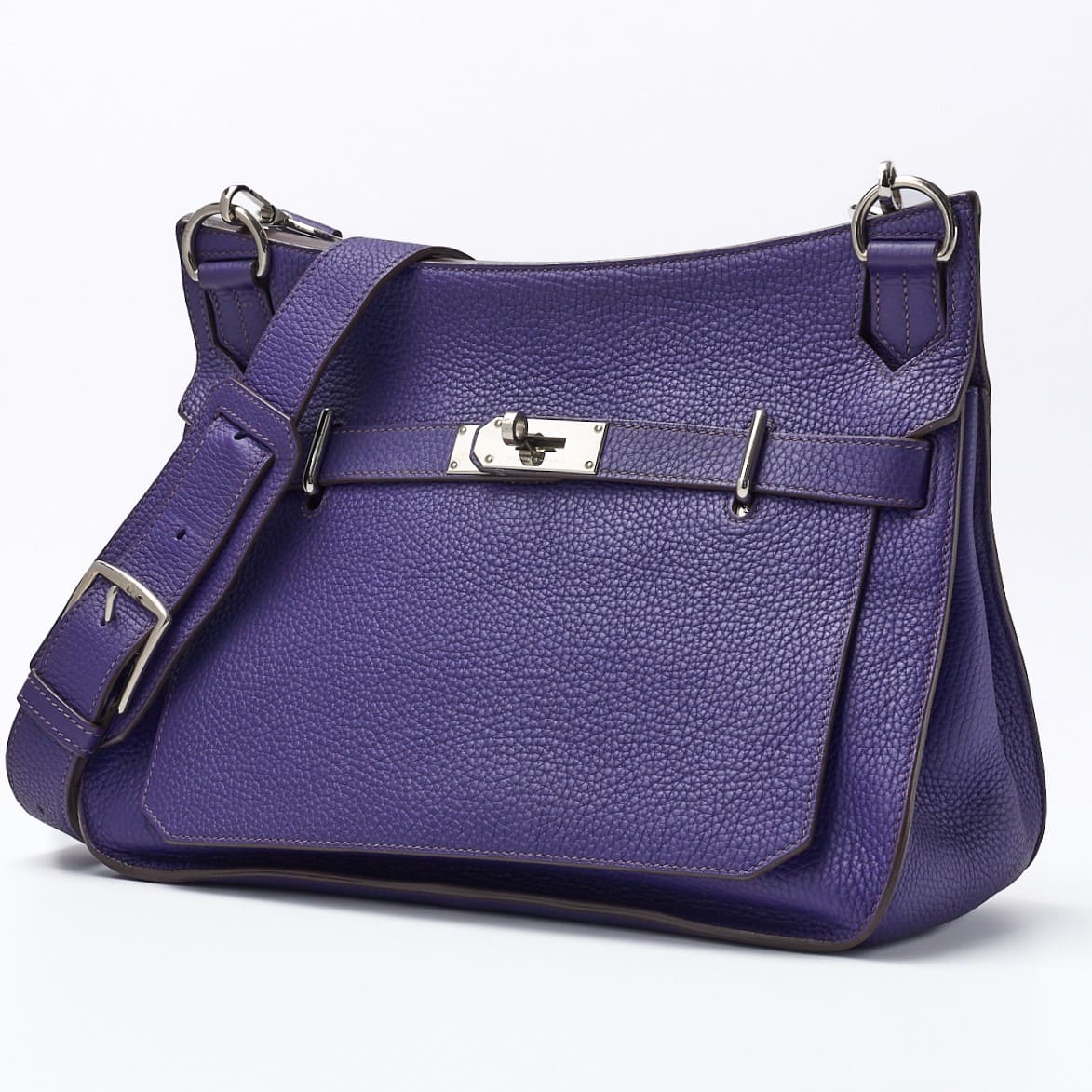 HERMES Gypsiere 34 Shoulder Bag Tryon Clemence Ultraviolet Silver-Tone Hardware Pre-Owned - Vintage La Charme