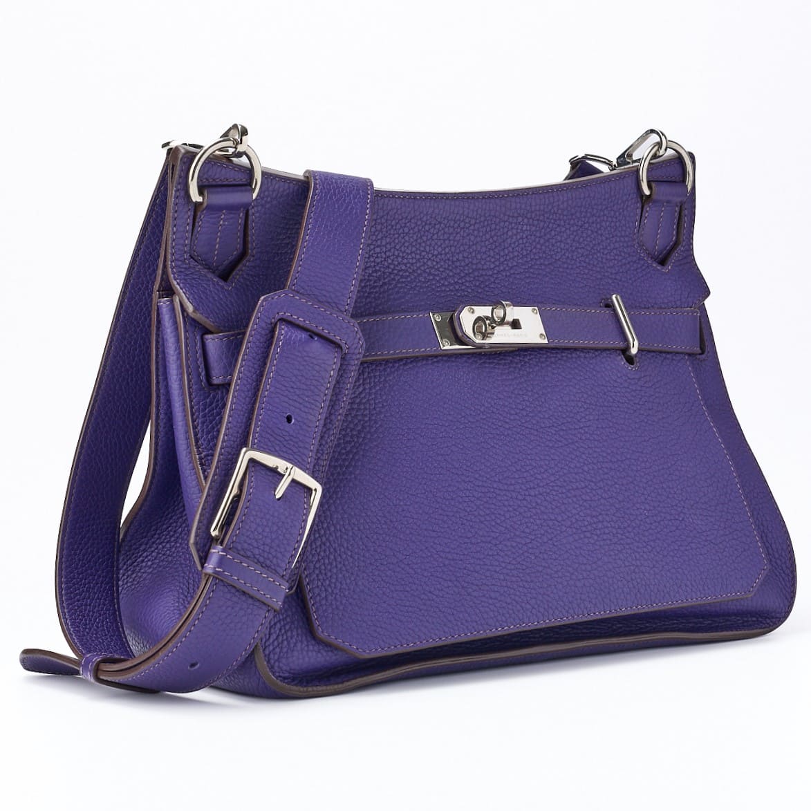 HERMES Gypsiere 34 Shoulder Bag Tryon Clemence Ultraviolet Silver-Tone Hardware Pre-Owned - Vintage La Charme