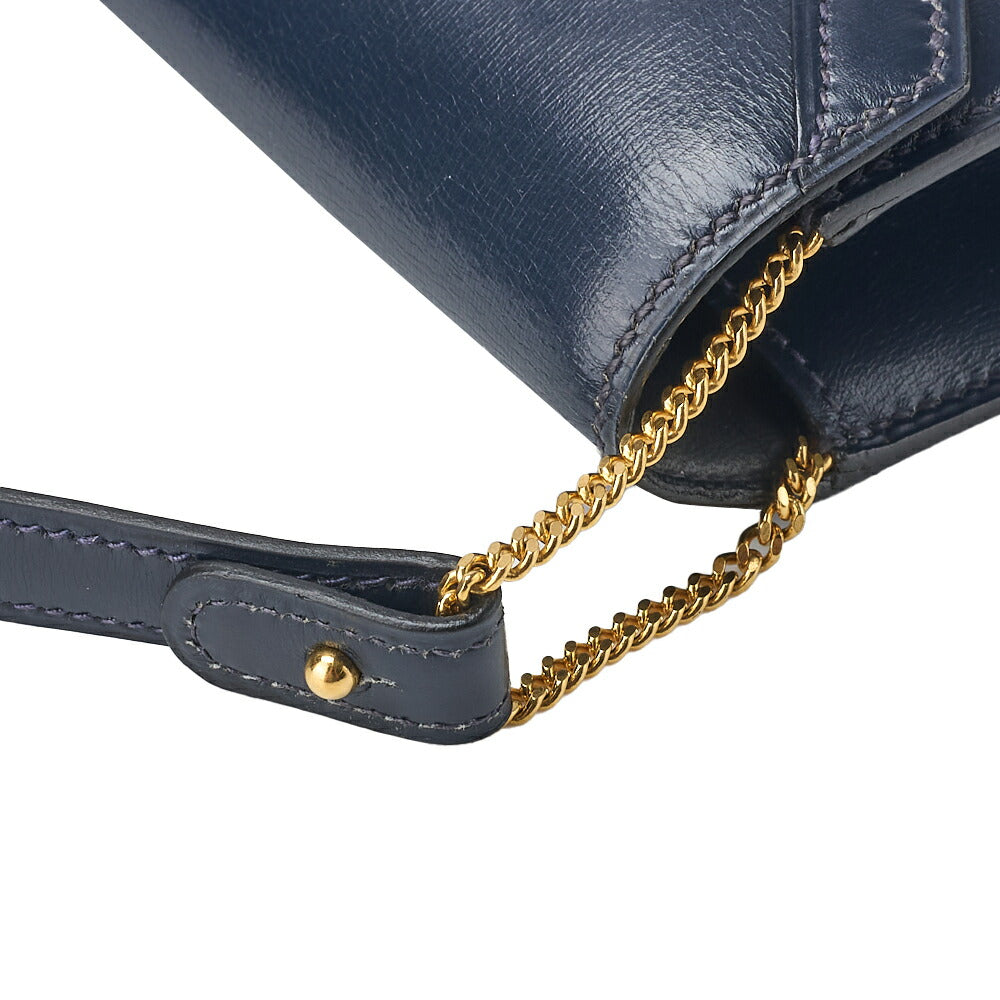 HERMES Liddy Shoulder Bag Mini Shoulder Backpack Bag Box Calf Navy Gold-Tone Hardware Pre-Owned - Vintage La Charme