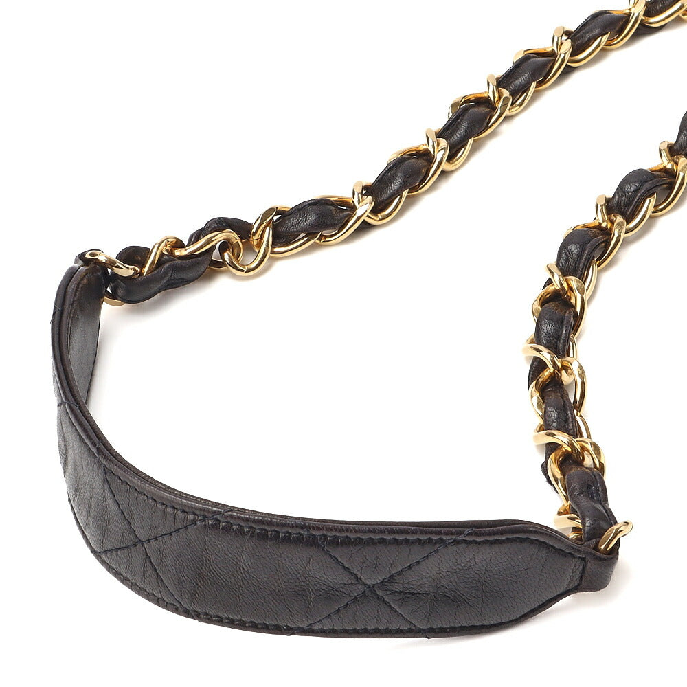 CHANEL Shoulder Bag, Matelasse, Chain Shoulder, Lambskin, Black, Gold-Tone Hardware, Pre-Owned - Vintage La Charme
