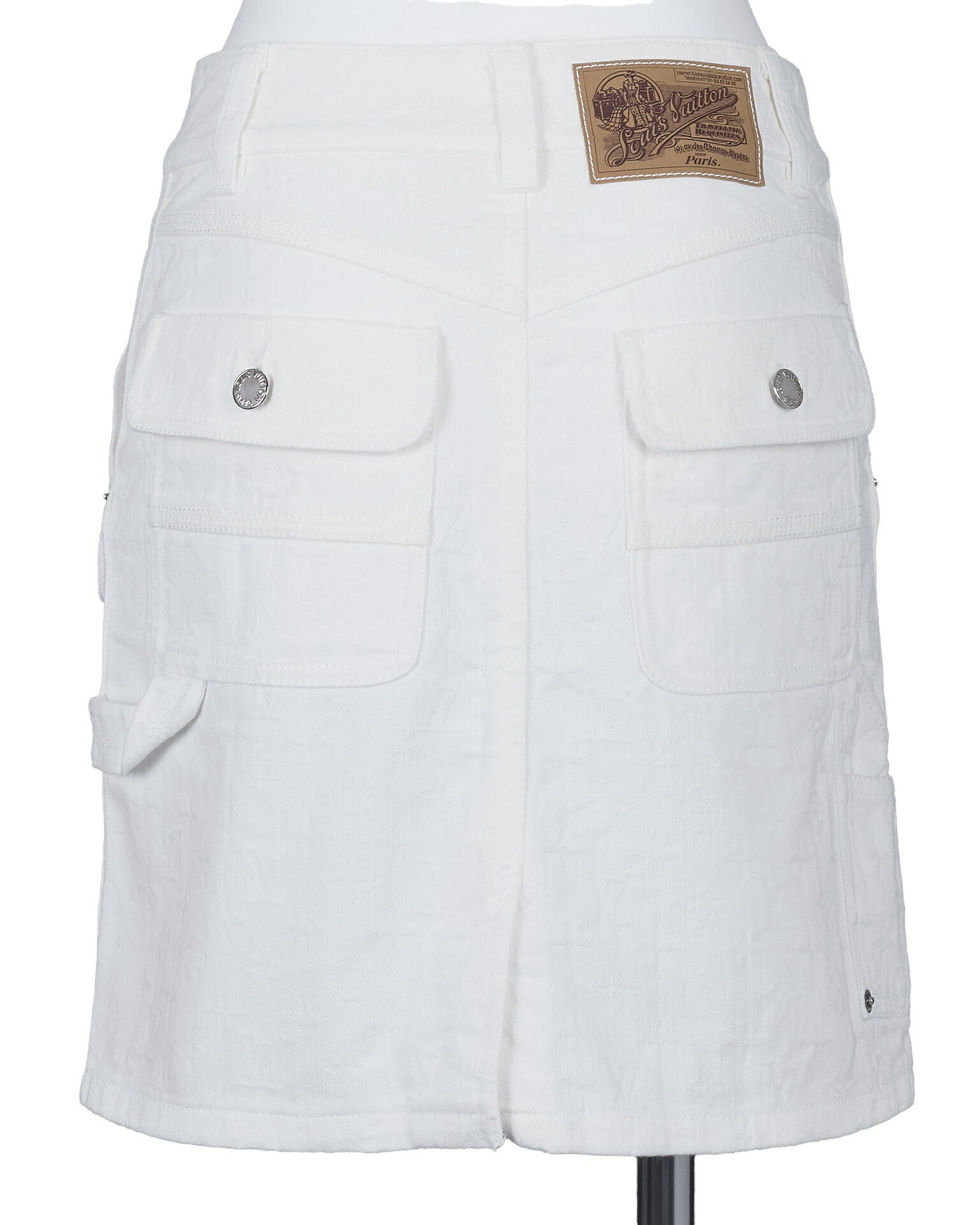 Louis Vuitton Set Up Jacket and Skirt, Monogram, Cotton, White, Silver-Tone Hardware, Pre-Owned - Vintage La Charme