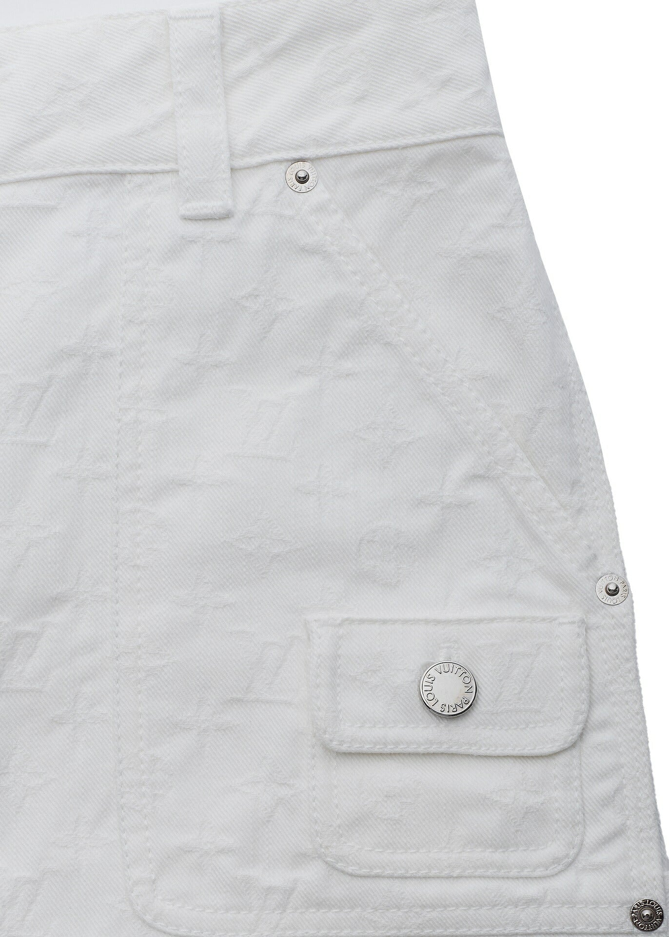 Louis Vuitton Set Up Jacket and Skirt, Monogram, Cotton, White, Silver-Tone Hardware, Pre-Owned - Vintage La Charme