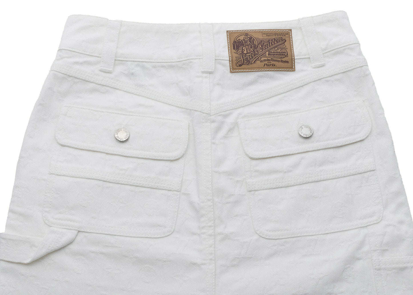 Louis Vuitton Set Up Jacket and Skirt, Monogram, Cotton, White, Silver-Tone Hardware, Pre-Owned - Vintage La Charme