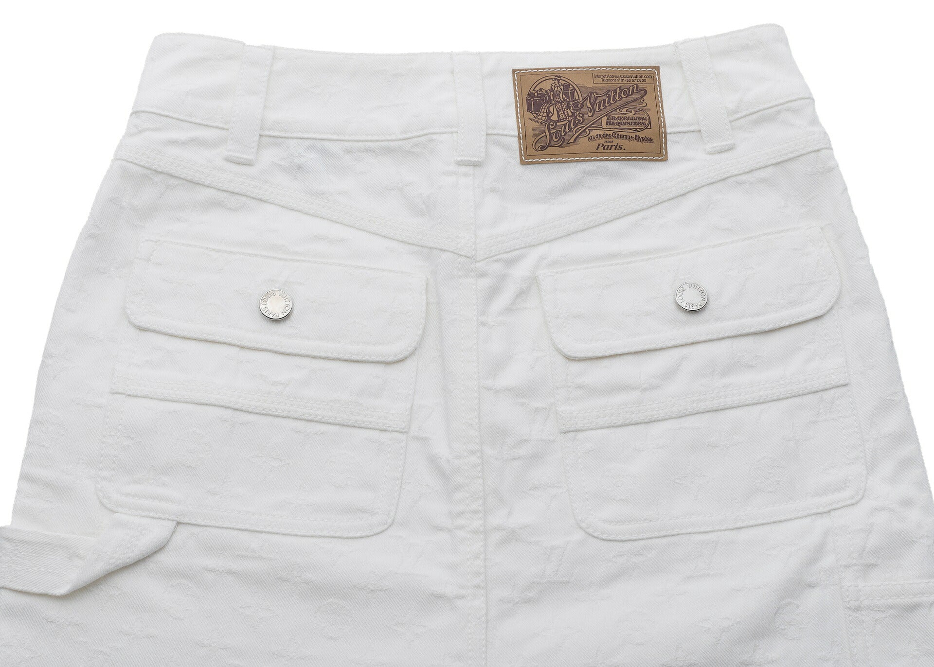 Louis Vuitton Set Up Jacket and Skirt, Monogram, Cotton, White, Silver-Tone Hardware, Pre-Owned - Vintage La Charme