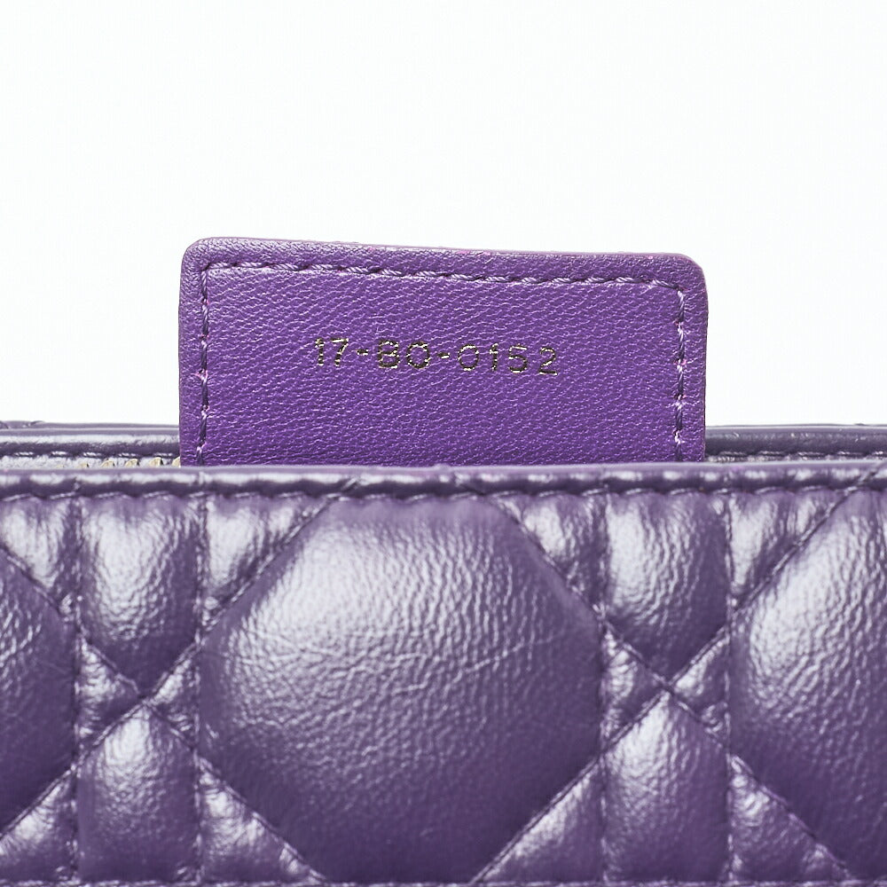 Dior Lady Dior Cannage 2WAY Handbag Lambskin Purple Gold-Tone Hardware Pre-Owned - Vintage La Charme
