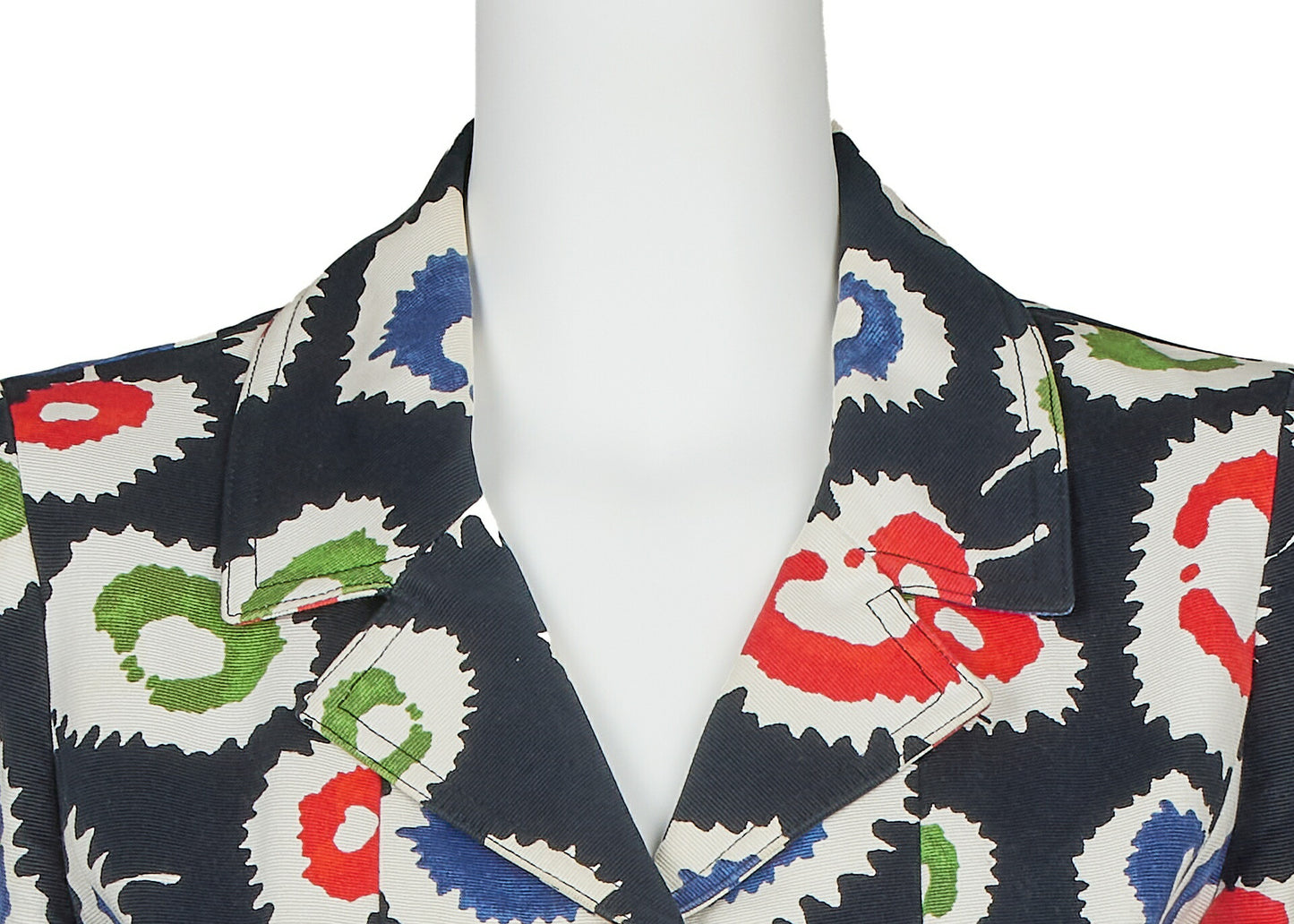 Chanel Jacket Skirt Setup, Paint Pattern, Cotton, Black, Gold-Tone Hardware, Pre-Owned - Vintage La Charme
