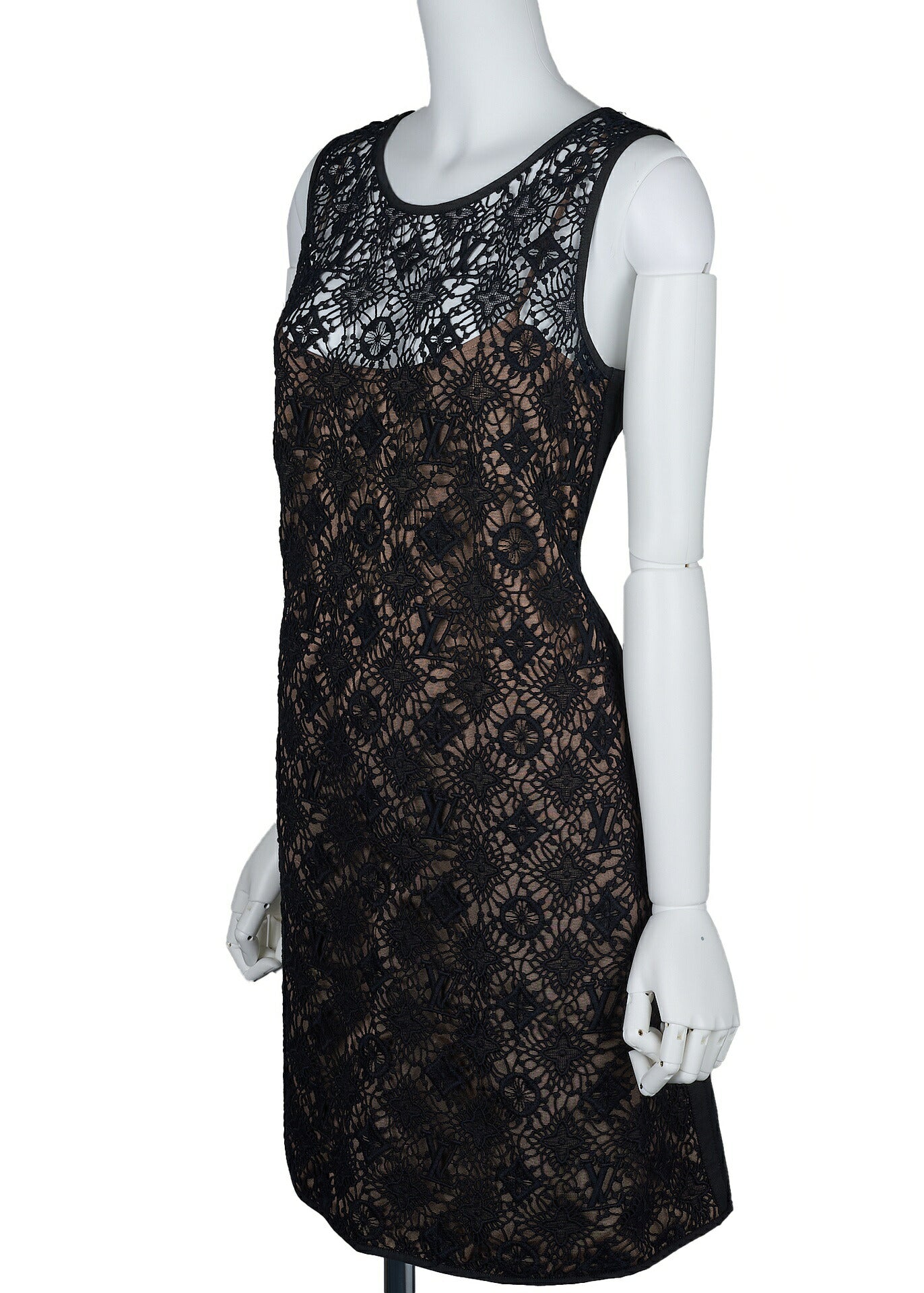 Louis Vuitton Sleeveless One Piece Top, Monogram Embroidery, Cotton, Black, Silver-Tone Hardware, Pre-Owned - Vintage La Charme