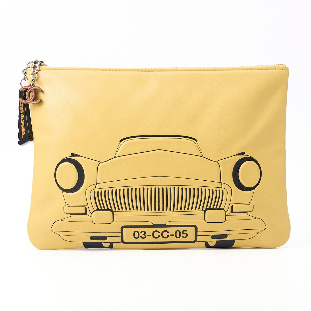 CHANEL Clutch Bag, Coco Havana, Mini, Lambskin, Yellow, Silver-Tone Hardware, Pre-Owned - Vintage La Charme