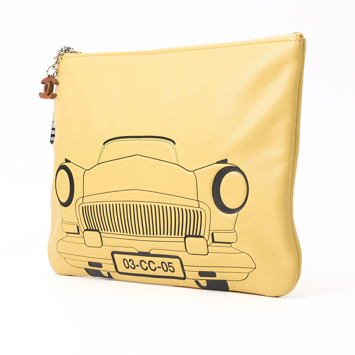 CHANEL Clutch Bag, Coco Havana, Mini, Lambskin, Yellow, Silver-Tone Hardware, Pre-Owned - Vintage La Charme