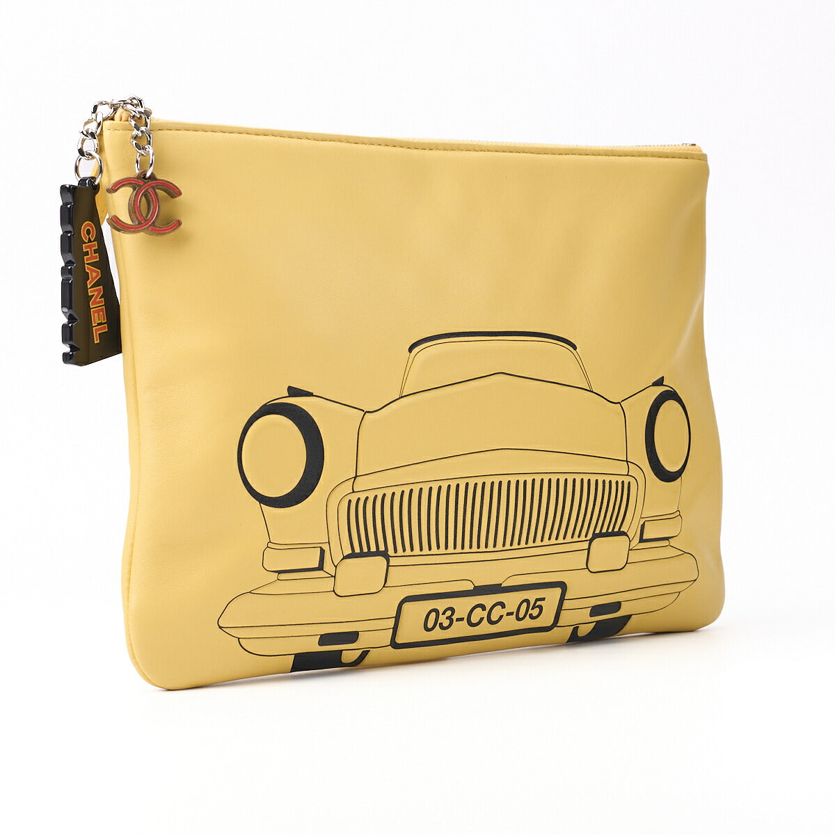CHANEL Clutch Bag, Coco Havana, Mini, Lambskin, Yellow, Silver-Tone Hardware, Pre-Owned - Vintage La Charme