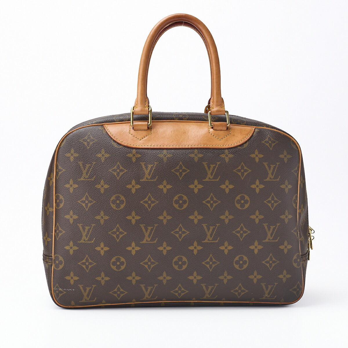 Louis Vuitton Handbag Deauville Monogram PVC Leather Brown Gold-Tone Hardware Pre-Owned - Vintage La Charme