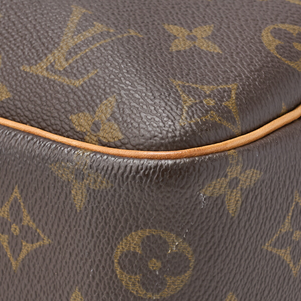 Louis Vuitton Handbag Deauville Monogram PVC Leather Brown Gold-Tone Hardware Pre-Owned - Vintage La Charme