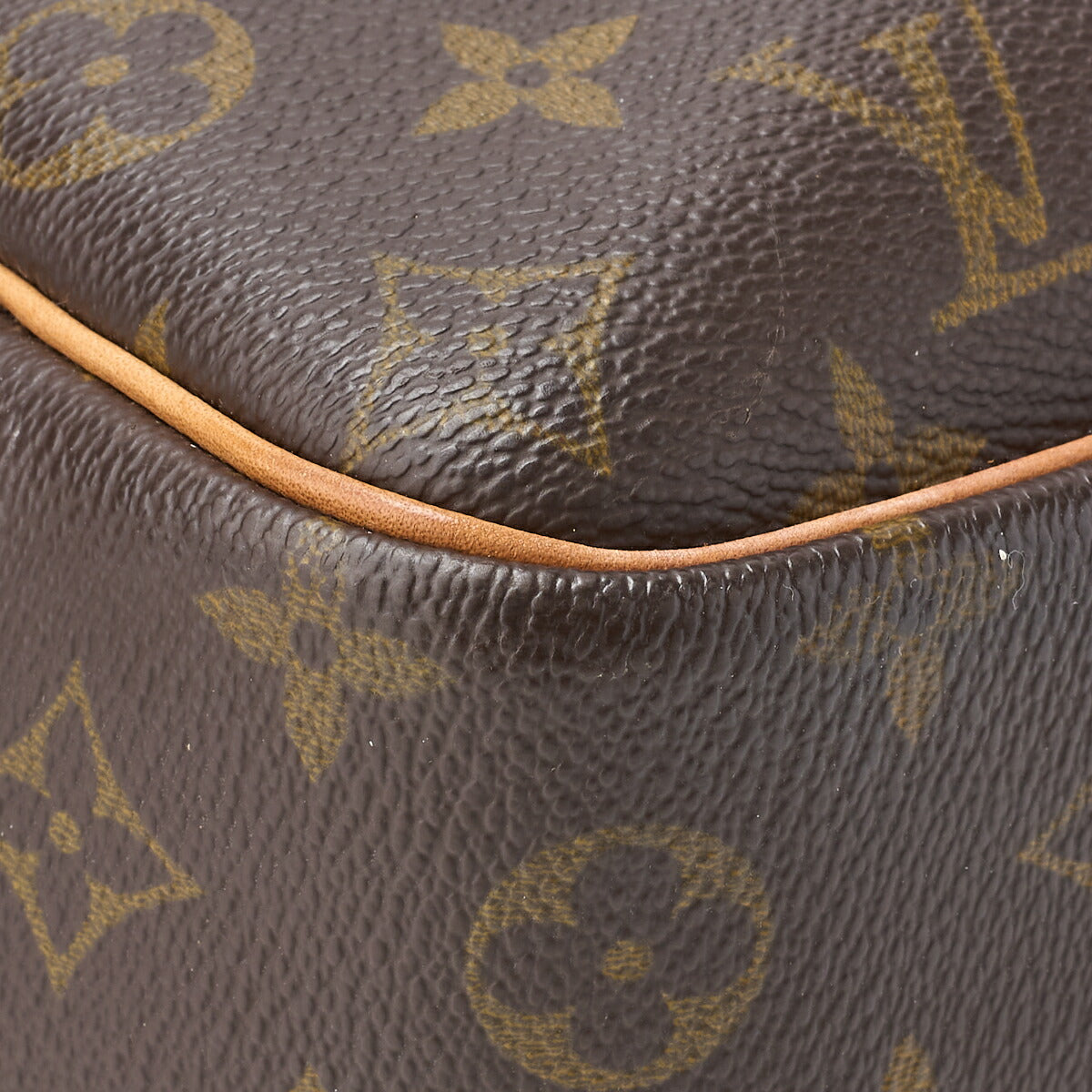 Louis Vuitton Handbag Deauville Monogram PVC Leather Brown Gold-Tone Hardware Pre-Owned - Vintage La Charme