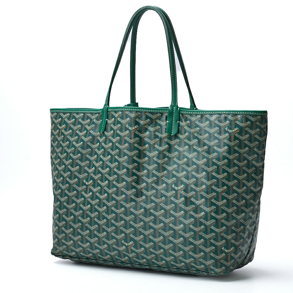 GOYARD Saint Louis PM Tote Bag, Coated Canvas, Green, Silver-Tone Hardware, Pre-Owned - Vintage La Charme