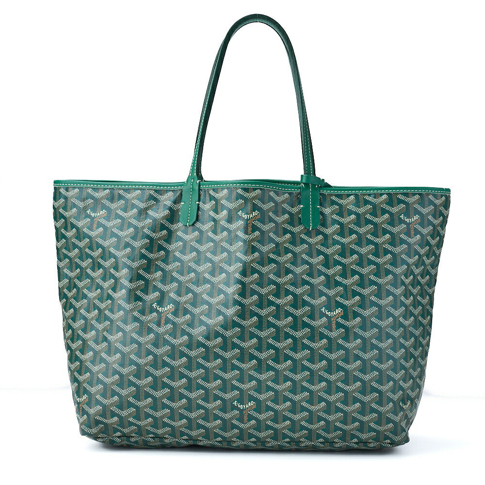 GOYARD Saint Louis PM Tote Bag, Coated Canvas, Green, Silver-Tone Hardware, Pre-Owned - Vintage La Charme