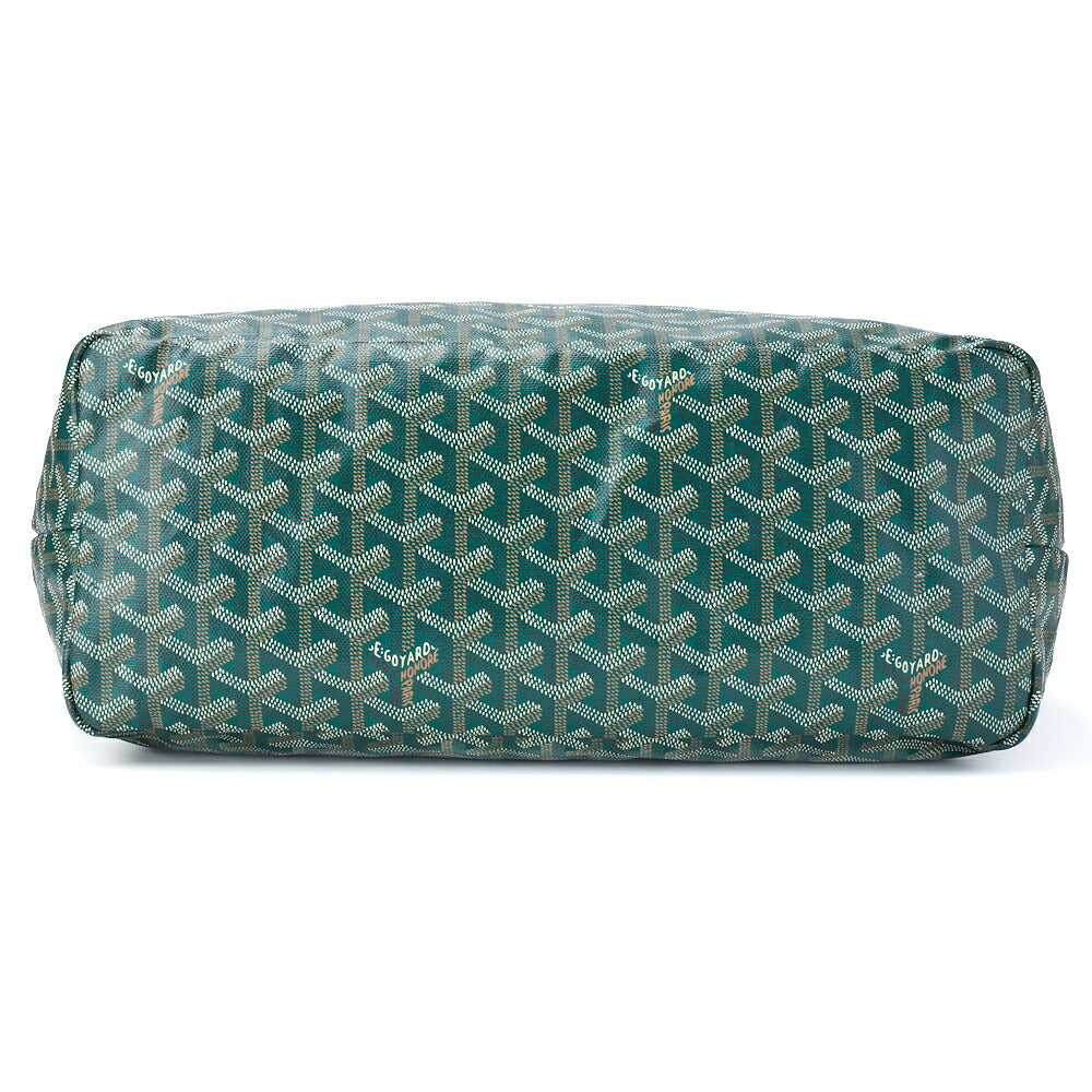GOYARD Saint Louis PM Tote Bag, Coated Canvas, Green, Silver-Tone Hardware, Pre-Owned - Vintage La Charme