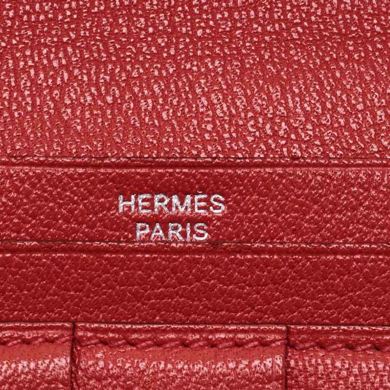 HERMES Bearn Soufflet 2 Fold Long Wallet Alligator Blaze Raise Silver-Tone Hardware Pre-Owned - Vintage La Charme