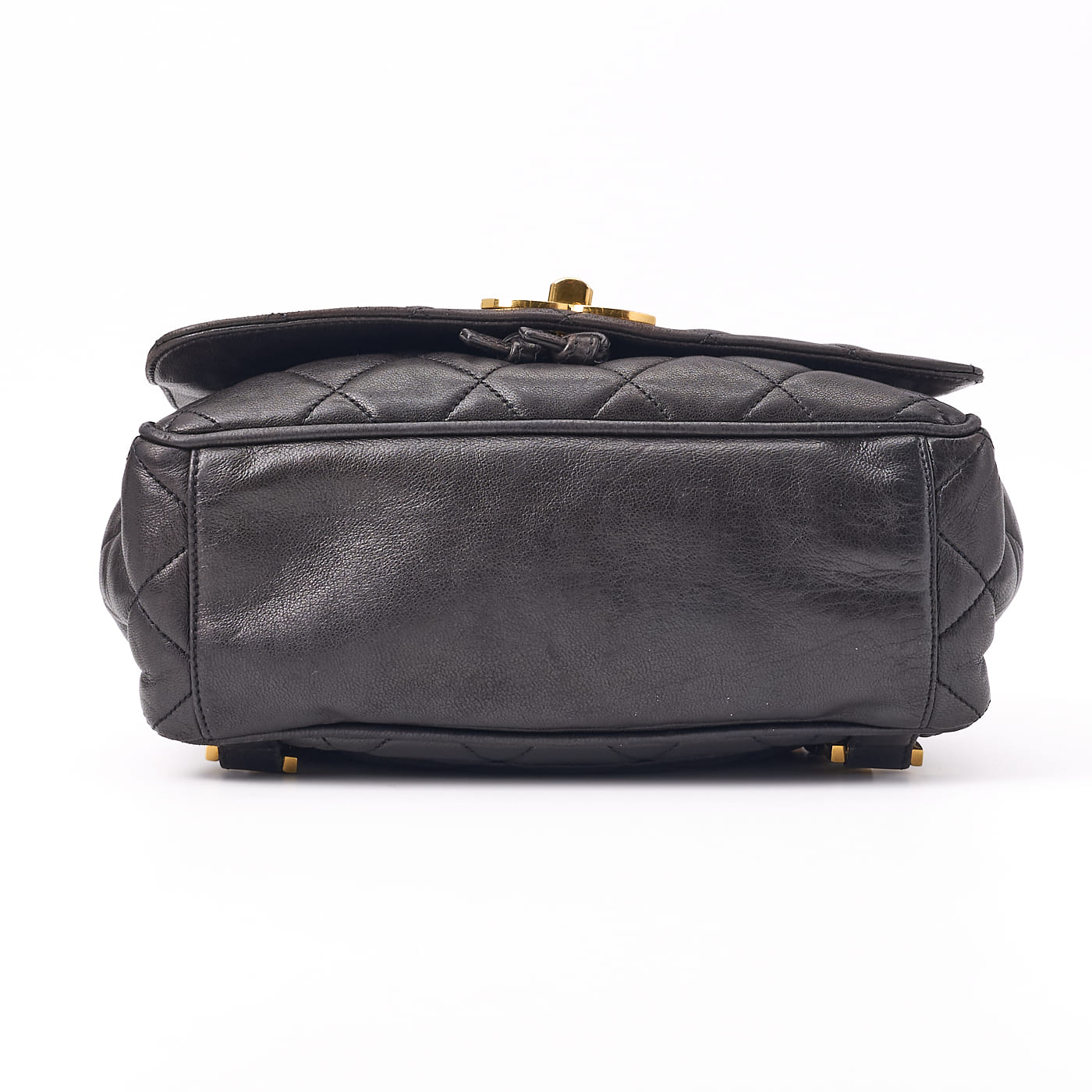 CHANEL Chain Backpack Bag, Matelasse, Lambskin, Black, Gold-Tone Hardware, Pre-Owned - Vintage La Charme