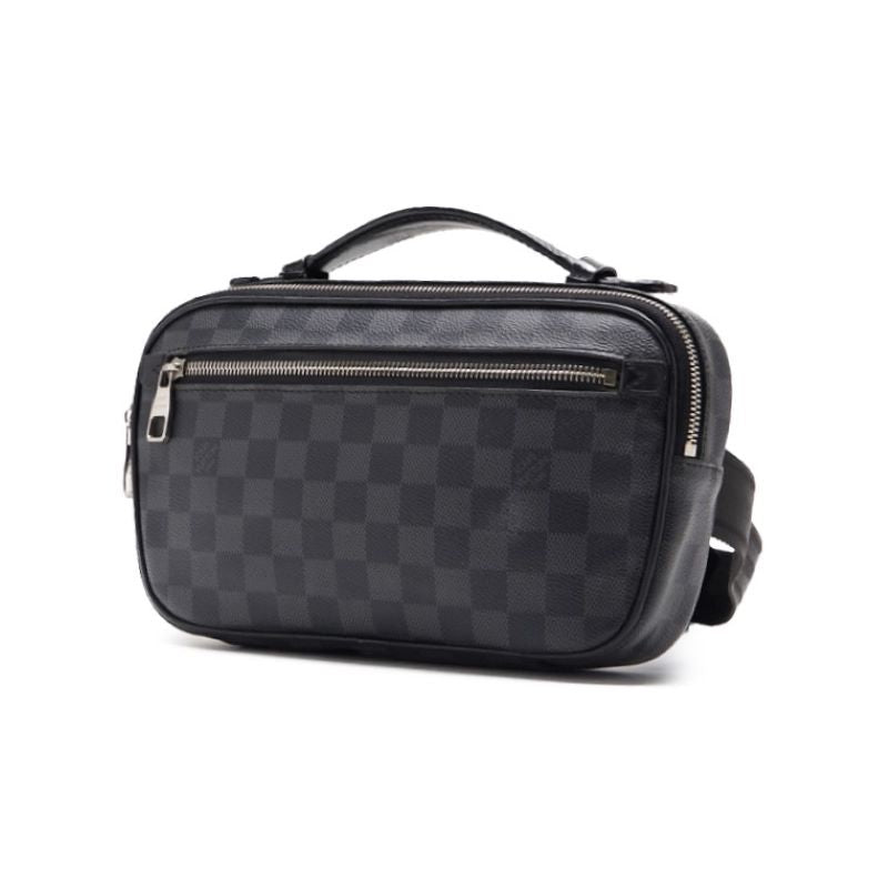 Louis Vuitton Mini Shoulder Waist Bag Damier Graffite PVC Gray Silver-Tone Hardware Pre-Owned - Vintage La Charme