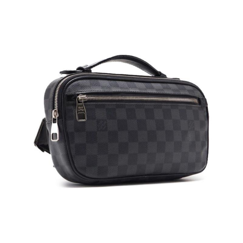 Louis Vuitton Mini Shoulder Waist Bag Damier Graffite PVC Gray Silver-Tone Hardware Pre-Owned - Vintage La Charme
