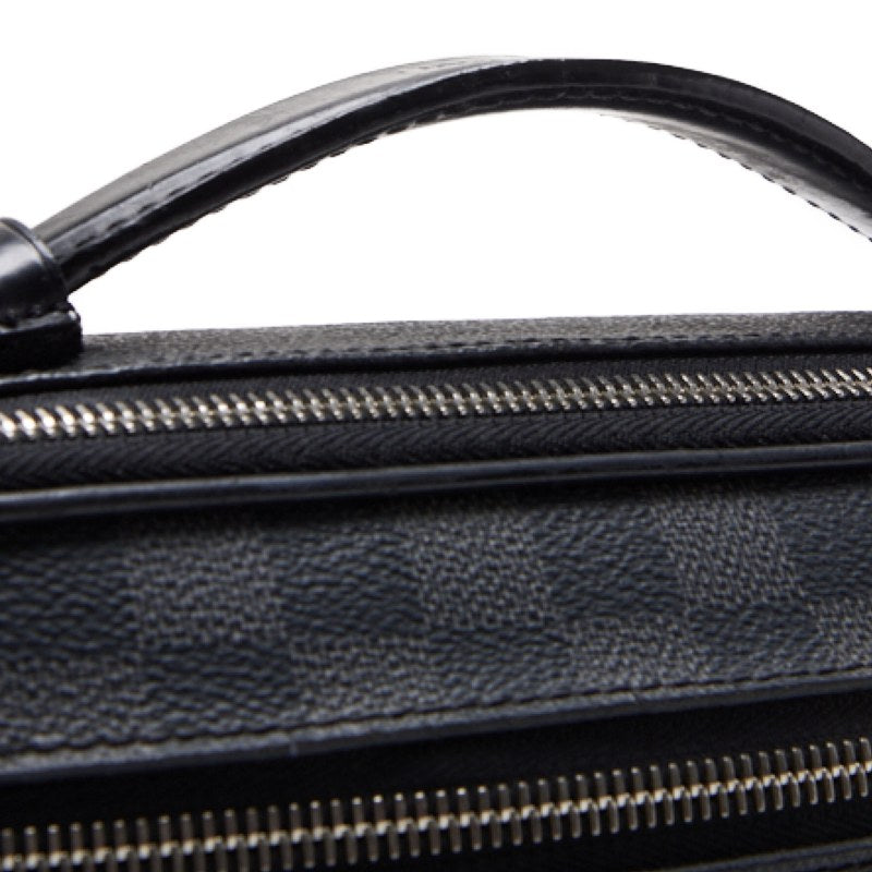 Louis Vuitton Mini Shoulder Waist Bag Damier Graffite PVC Gray Silver-Tone Hardware Pre-Owned - Vintage La Charme