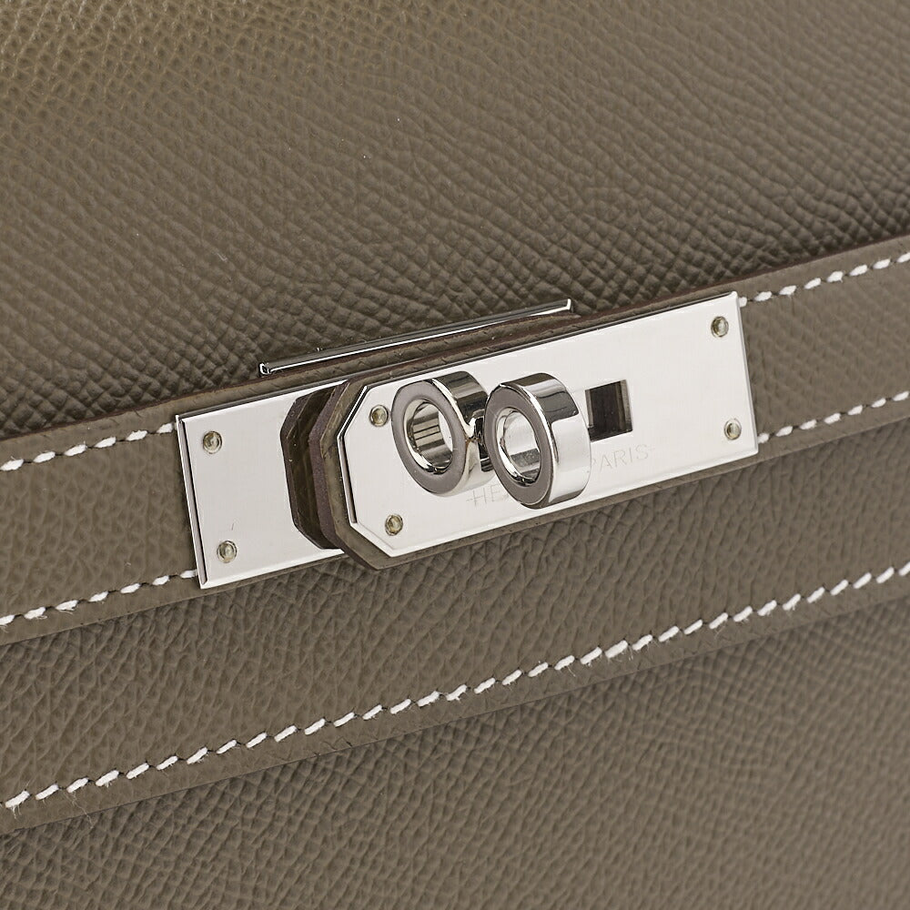 HERMES Shoulder Bag, Kelly Depeche 25, Epson, Etoupe, Silver-Tone Hardware, Pre-Owned - Vintage La Charme