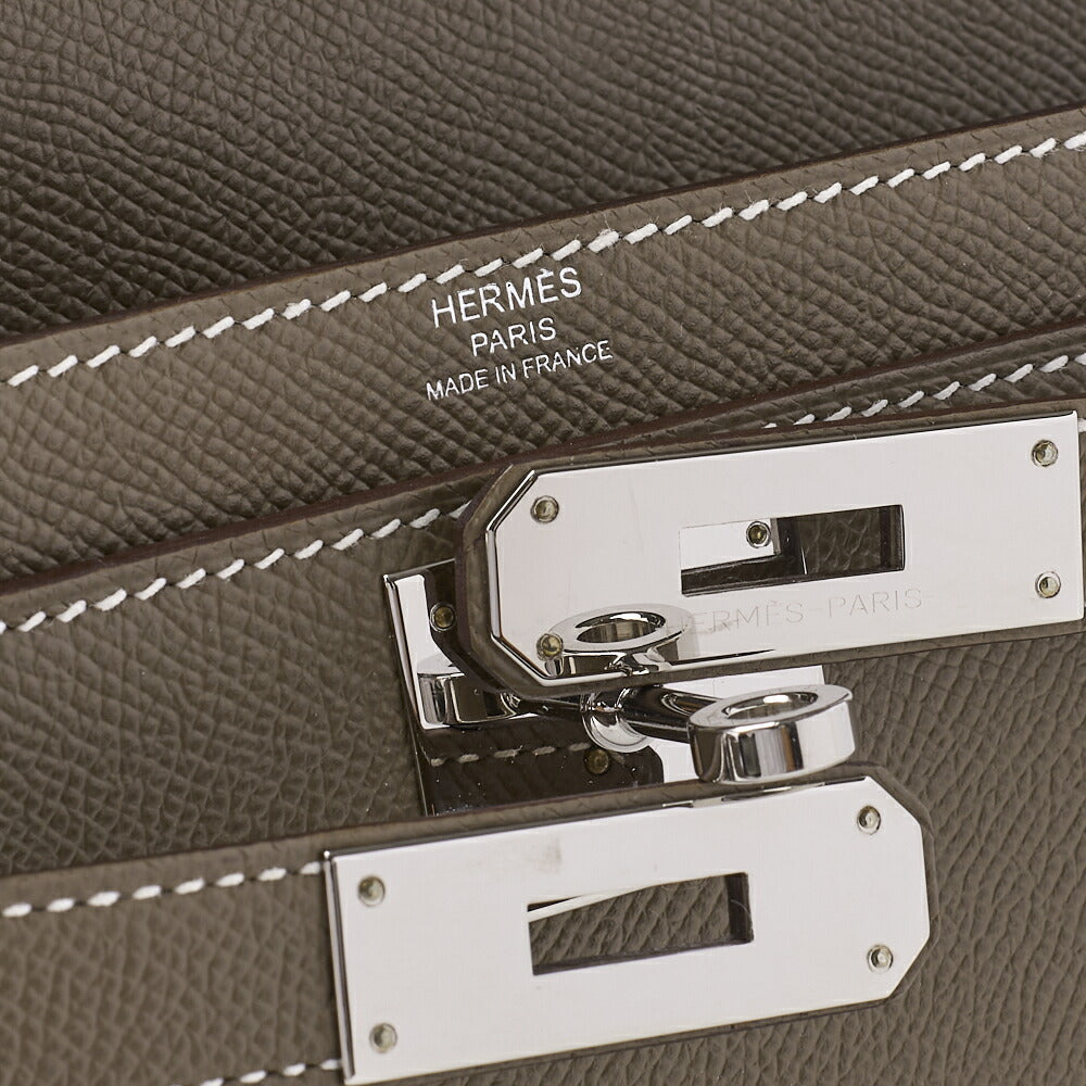 HERMES Shoulder Bag, Kelly Depeche 25, Epson, Etoupe, Silver-Tone Hardware, Pre-Owned - Vintage La Charme