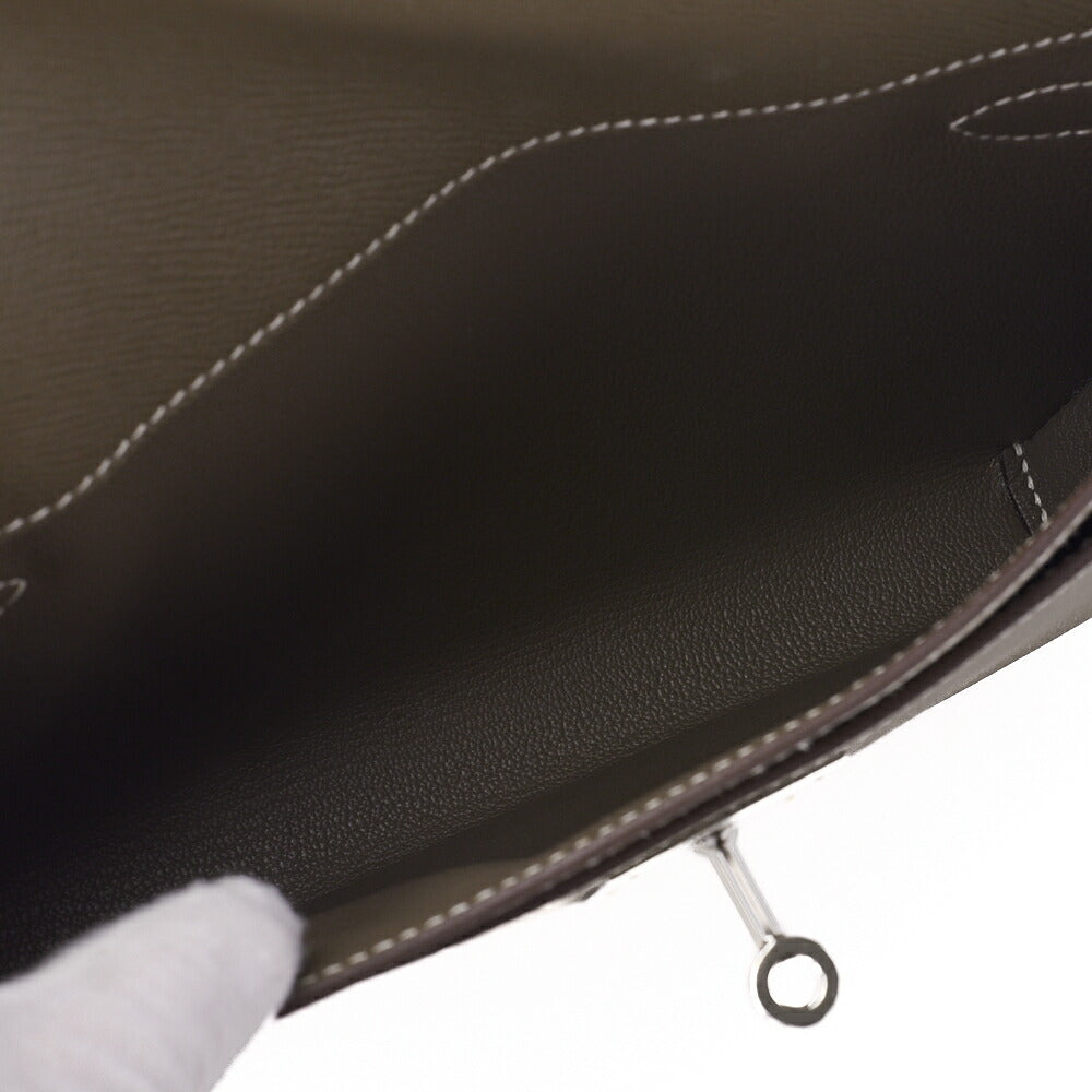 HERMES Shoulder Bag, Kelly Depeche 25, Epson, Etoupe, Silver-Tone Hardware, Pre-Owned - Vintage La Charme