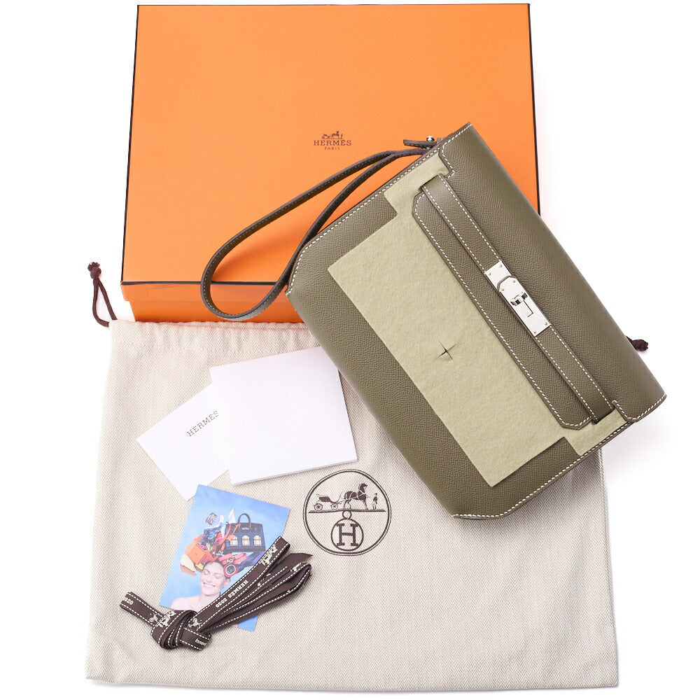 HERMES Shoulder Bag, Kelly Depeche 25, Epson, Etoupe, Silver-Tone Hardware, Pre-Owned - Vintage La Charme