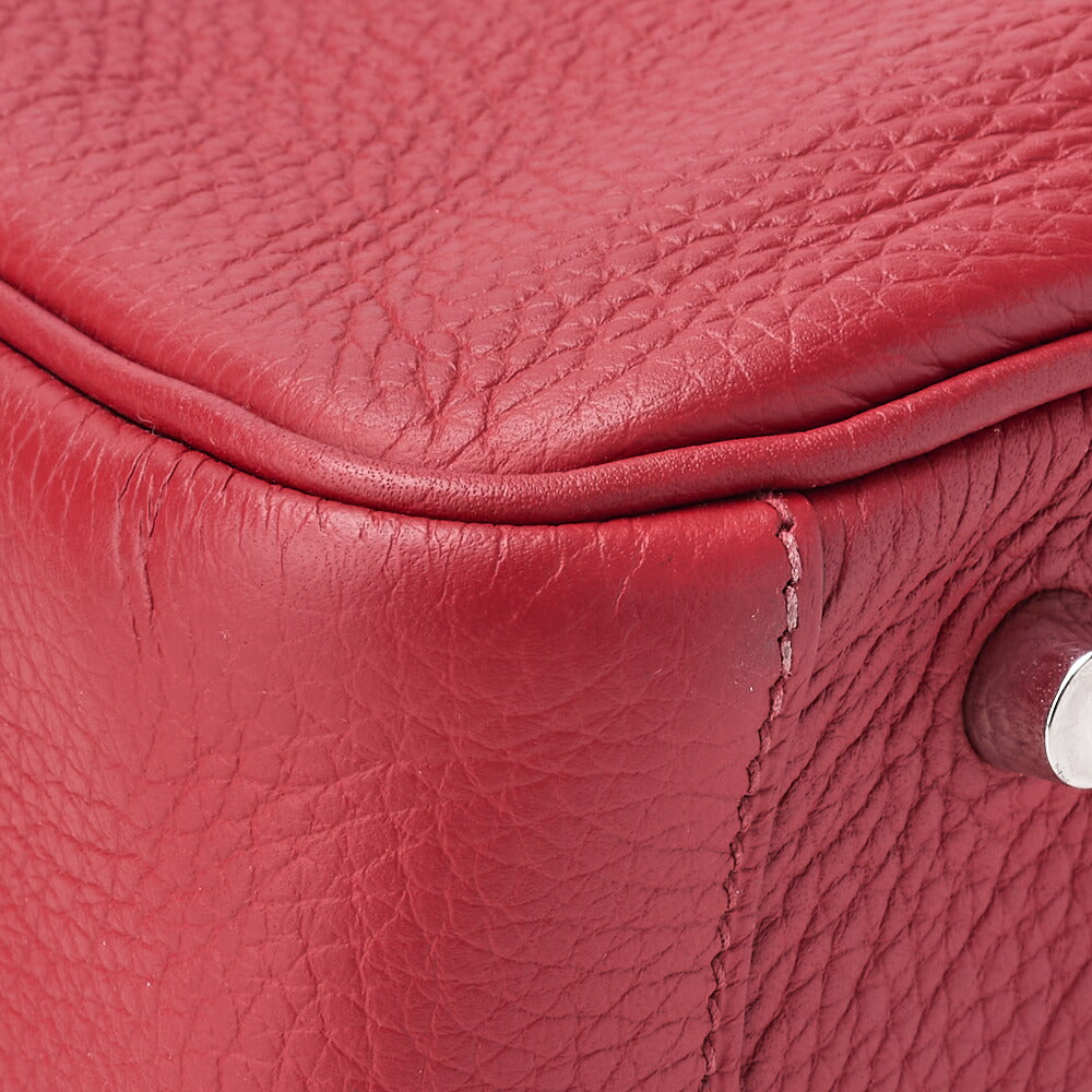 HERMES Lindy 30 2WAY Shoulder Bag Tryon Clemence Rouge Casaque Silver-Tone Hardware Pre-Owned - Vintage La Charme