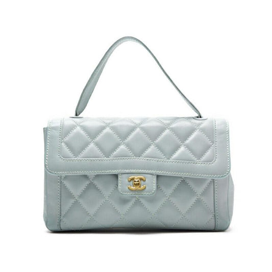 CHANEL Shoulder Bag Mini Matelasse Lambskin Light Blue Gold-Tone Hardware Pre-Owned - Vintage La Charme