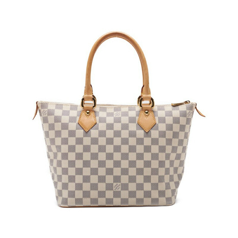 Louis Vuitton Tote Bag Damier Azur Saleya MM Canvas White Gold-Tone Hardware Pre-Owned - Vintage La Charme