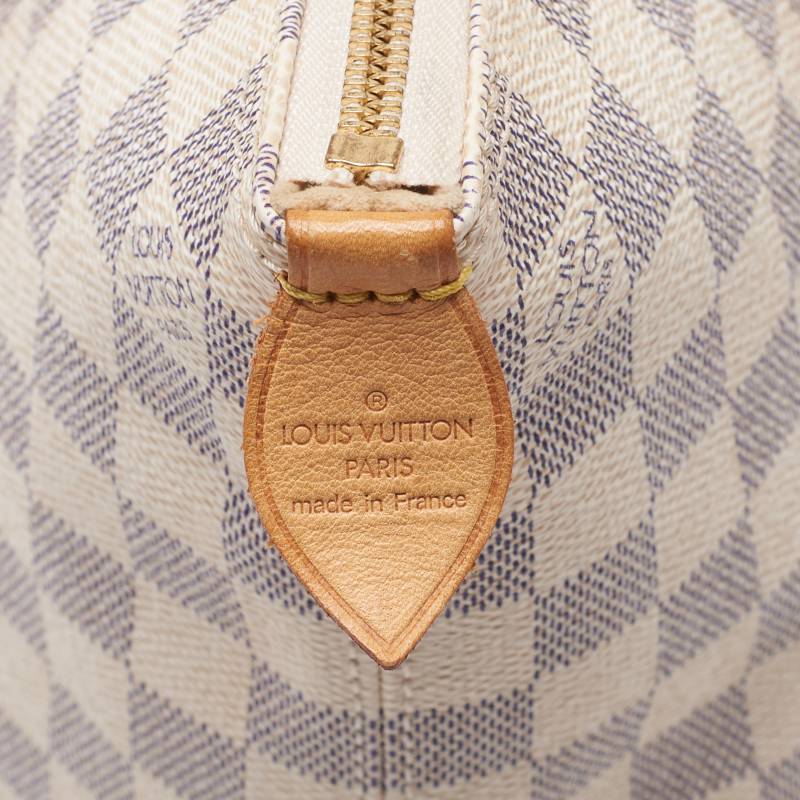 Louis Vuitton Tote Bag Damier Azur Saleya MM Canvas White Gold-Tone Hardware Pre-Owned - Vintage La Charme