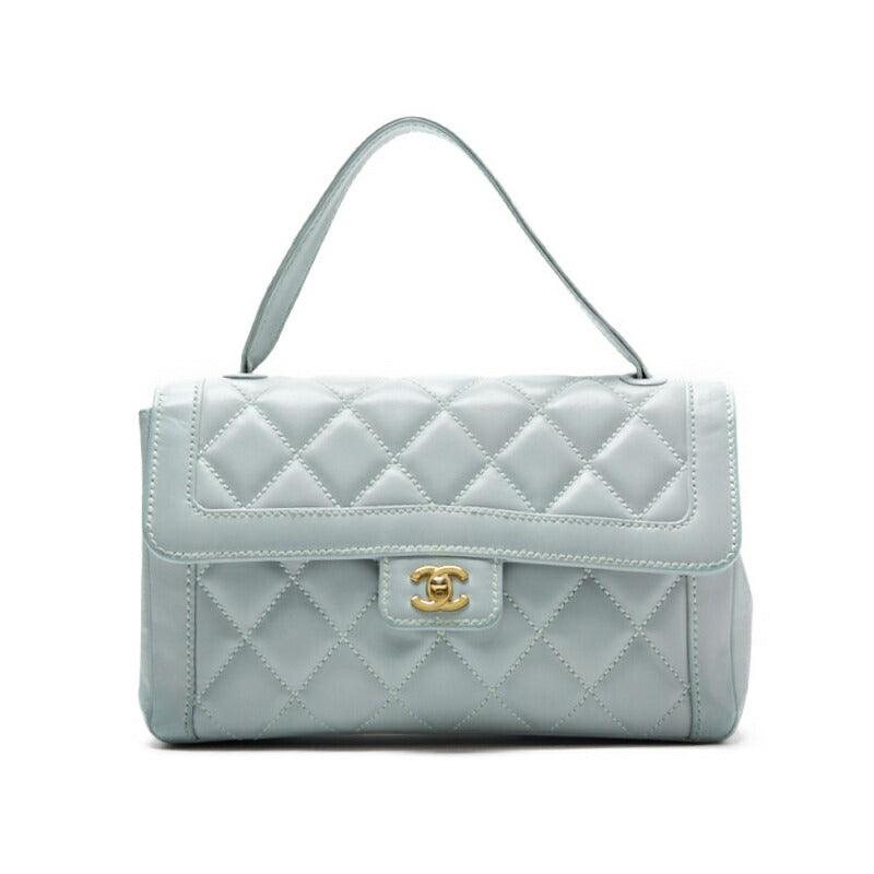 CHANEL Shoulder Bag Mini Matelasse Lambskin Light Blue Gold-Tone Hardware Pre-Owned - Vintage La Charme