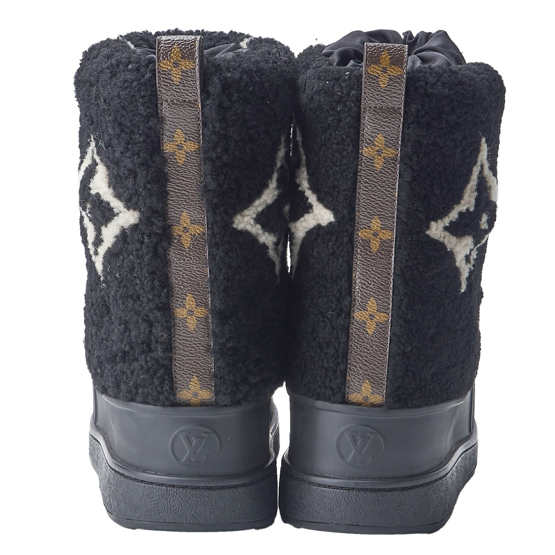Louis Vuitton Boots, Polarline Monogram, Shearling, Black, Silver-Tone Hardware, Pre-Owned - Vintage La Charme