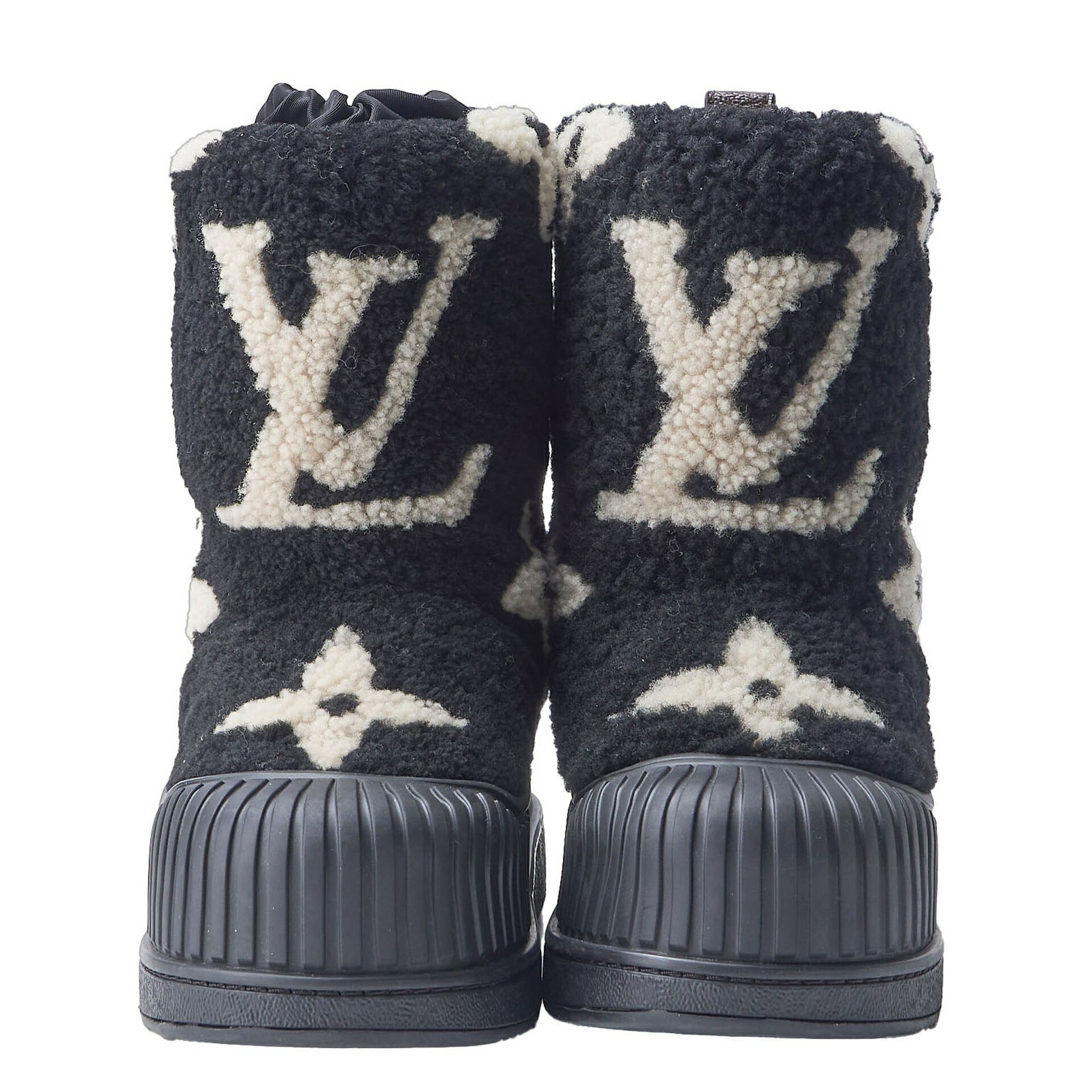Louis Vuitton Boots, Polarline Monogram, Shearling, Black, Silver-Tone Hardware, Pre-Owned - Vintage La Charme