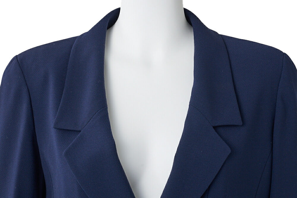 CHANEL Jacket Skirt Set, Coco Button, Wool, Navy, Gold-Tone Hardware, Pre-Owned - Vintage La Charme