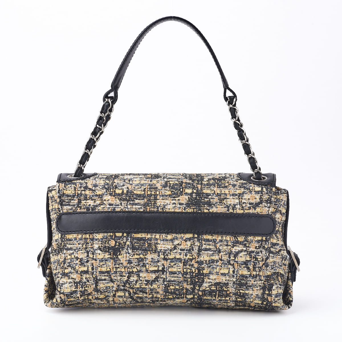 CHANEL Shoulder Bag, Camellia Turn Lock, Chain Shoulder, Tweed, Black, Silver-Tone Hardware, Pre-Owned - Vintage La Charme