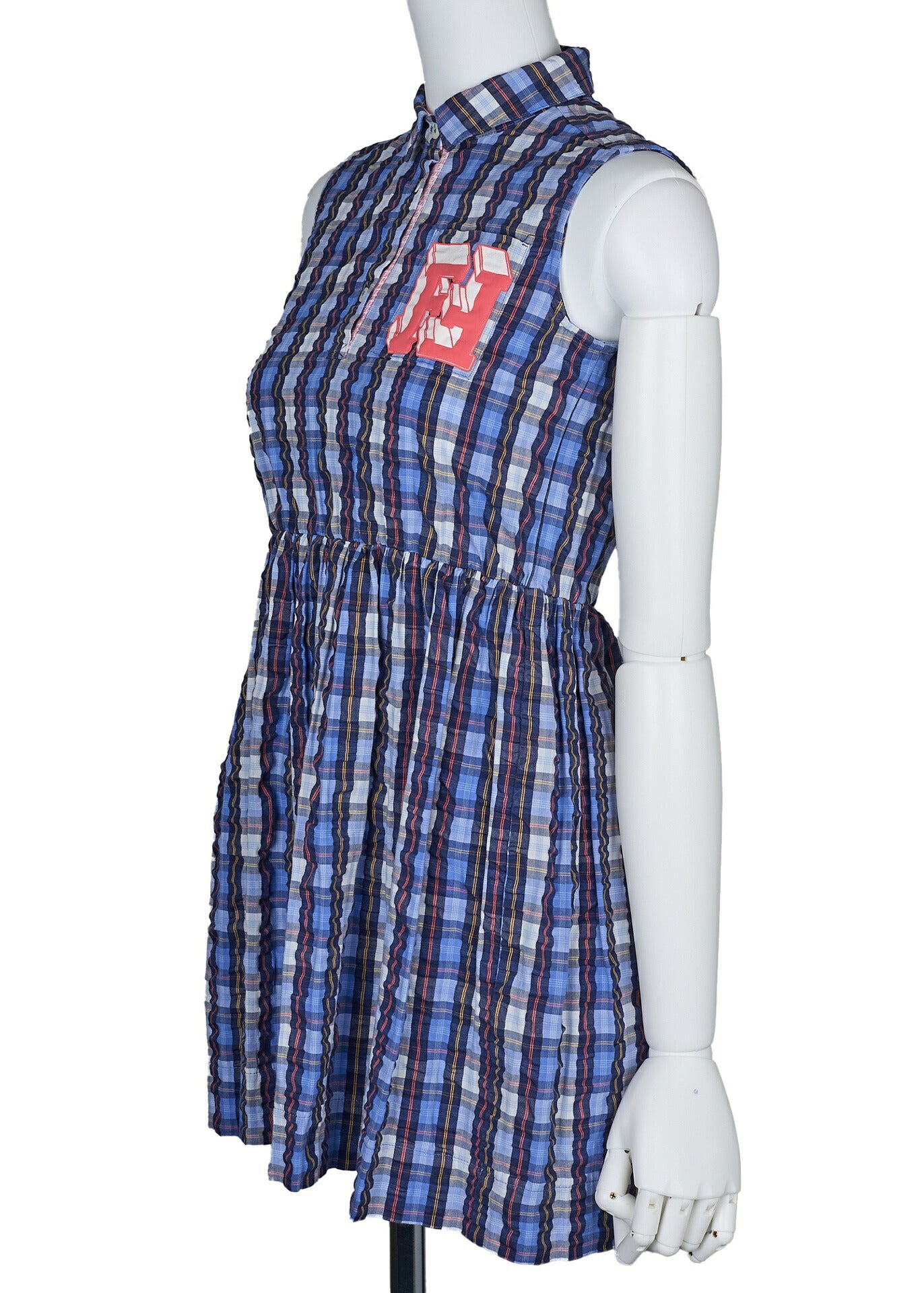 Fendi Cami One Piece Top Skirt, Plaid, Fabric, Blue, Silver-Tone Hardware, Pre-Owned - Vintage La Charme