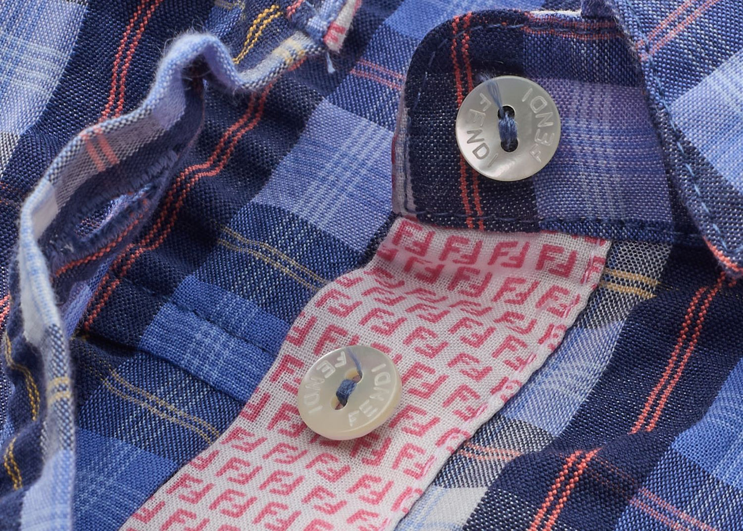 Fendi Cami One Piece Top Skirt, Plaid, Fabric, Blue, Silver-Tone Hardware, Pre-Owned - Vintage La Charme