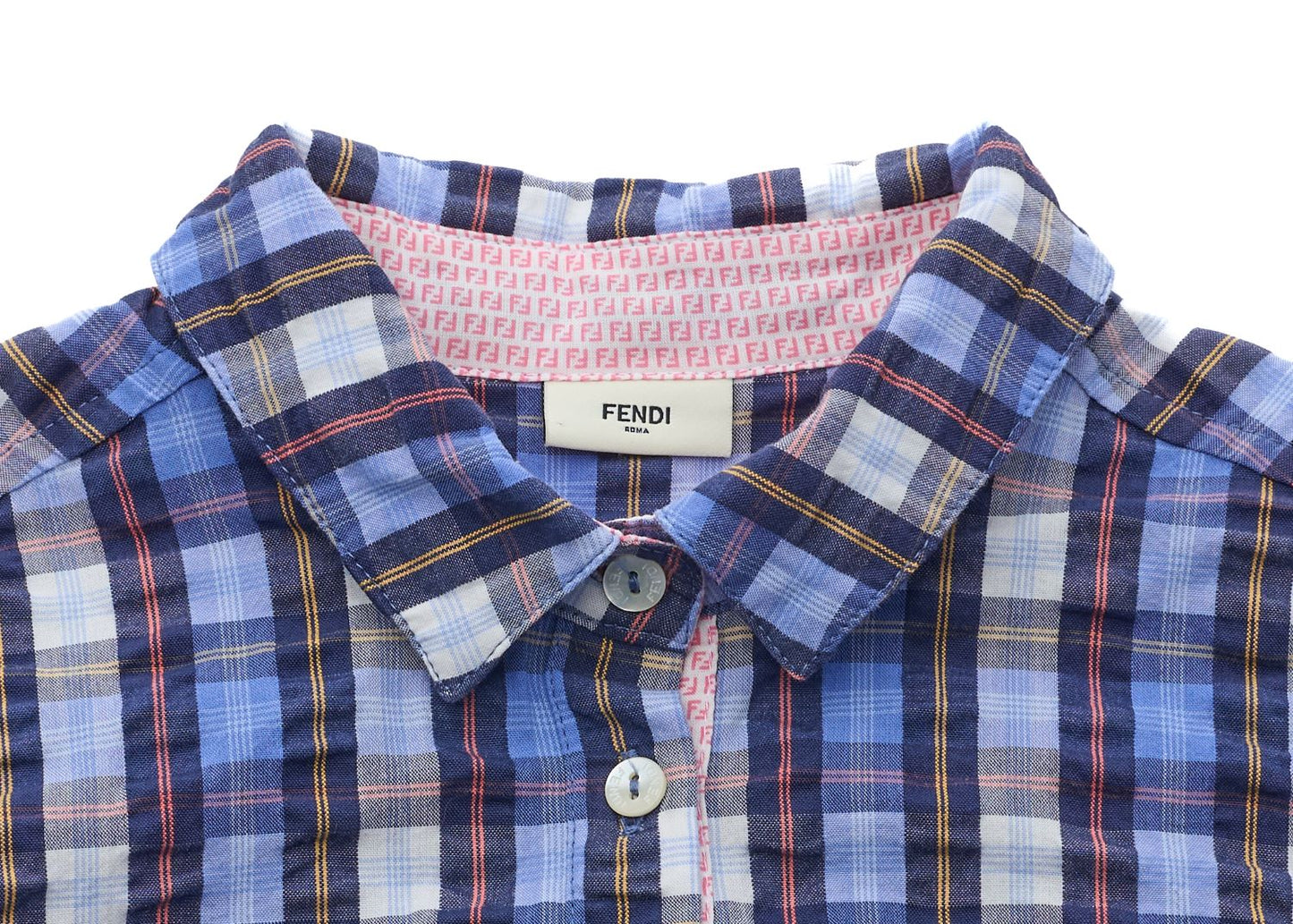 Fendi Cami One Piece Top Skirt, Plaid, Fabric, Blue, Silver-Tone Hardware, Pre-Owned - Vintage La Charme