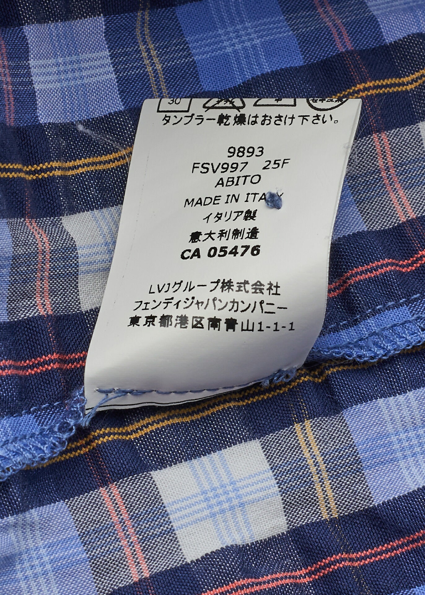 Fendi Cami One Piece Top Skirt, Plaid, Fabric, Blue, Silver-Tone Hardware, Pre-Owned - Vintage La Charme