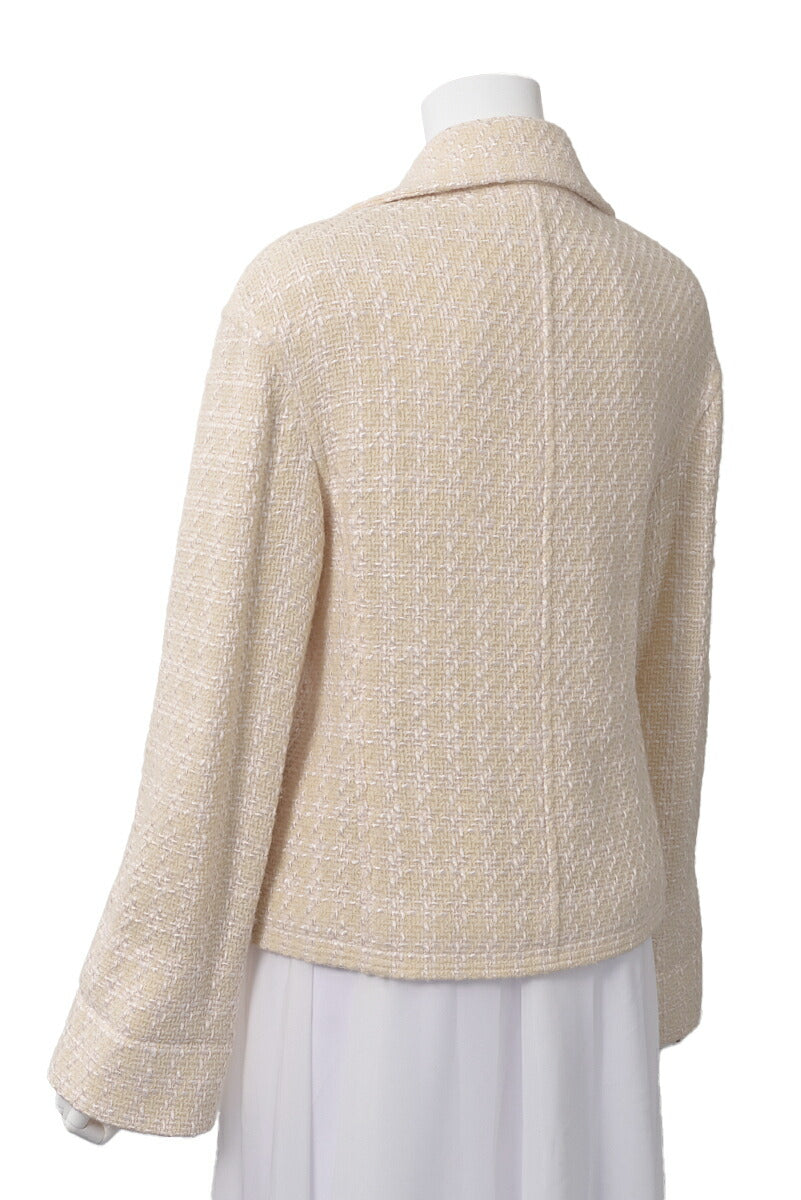 CHANEL Jacket Coat, Coco Button, Tweed, Beige, Gold-Tone Hardware, Pre-Owned - Vintage La Charme