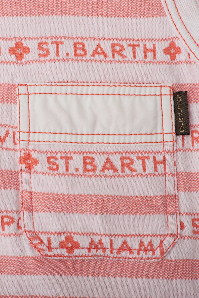 Louis Vuitton Tank Top, Logo Border, Cotton, Orange, Gold-Tone Hardware, Pre-Owned - Vintage La Charme